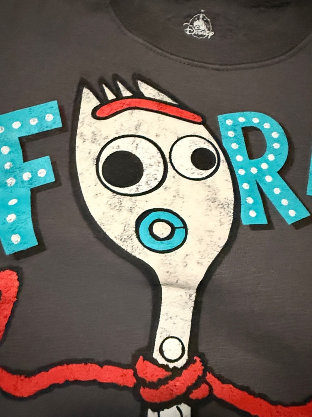 Disney Toy Story Forky Graphic Crewneck Sweatshirt in Charcoal size M - Picture 2 of 6